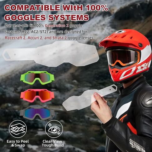 نظارات واقية بنسبة 100% قابلة للتمزق لـ RC2/AC2/ST2/Strata2/Racecraft2/Accuri2 Gen 2 | حماية عدسة MX خالية من البقايا in Saudi Arabia