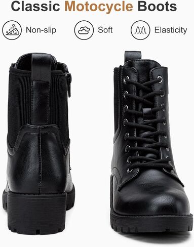 Vepose Women's 916 Ankle Boots, Combat Lace up Short Booties with Inside Zipper in Saudi Arabia