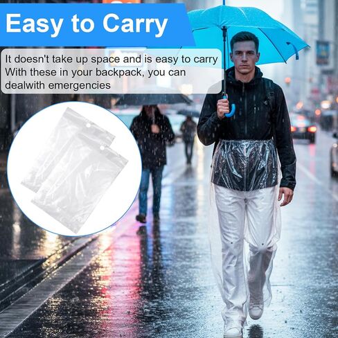 4PCS Disposable Rain Pants Long Waterproof Pant Boot Covers with Shoe Boot Clear Plastic Rain Pants Emergency Rainpants Suit Thickened Foot Wrapped Rainpants for Outdoor Cycling Fishing in Saudi Arabia