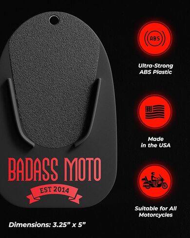 وسادة مسند للدراجات النارية من Badass Moto - قرص حامل للركل، لوحة كوستر لدراجات Harley Davidson والدراجات الرياضية والدراجات الرياضية - ملحقات الدراجات النارية للعشب والأوساخ ووسادة انتظار الرصيف الساخن - صناعة أمريكية، أسود in Kuwait