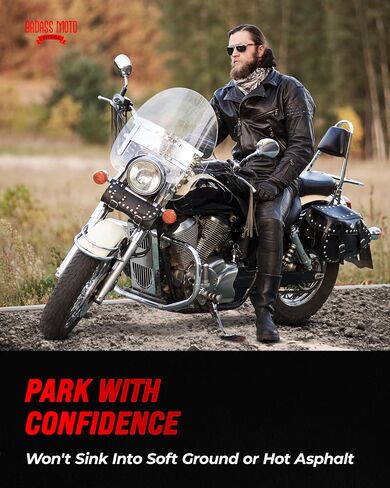 وسادة مسند للدراجات النارية من Badass Moto - قرص حامل للركل، لوحة كوستر لدراجات Harley Davidson والدراجات الرياضية والدراجات الرياضية - ملحقات الدراجات النارية للعشب والأوساخ ووسادة انتظار الرصيف الساخن - صناعة أمريكية، أسود in Kuwait