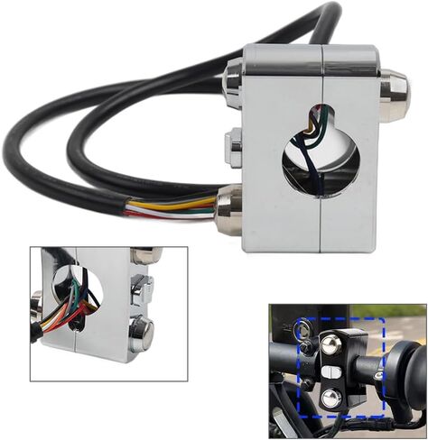 Bacar CNC Motorcycle Control Switches Handlebar Momentary Switch 3 Push Buttons for 1" 25mm Handle Bars for Racer Bobber Chopper Cafe Universal for Honda for Yamaha for Suzuki in Saudi Arabia