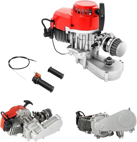 محرك محرك ثنائي الأشواط 49cc 47cc 50cc، محرك بدء تشغيل حبل سحب تبريد الهواء بأسطوانة واحدة، محرك صغير مع نظام إشعال إلكتروني للجيب، رباعي، دراجة ترابية in Saudi Arabia