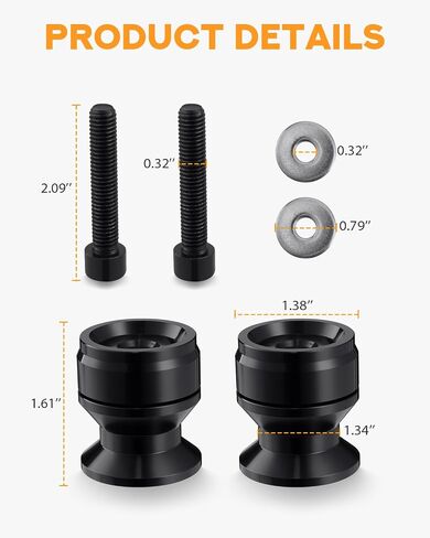 PBYMT 8 مم Swingarm بكرات المتزلجون حامل عالمي M8 أسود متوافق مع CBR 600 F2 F3 F4 F4i CBR600RR CBR1000RR GSXR600 GSXR750 GSXR1000 GSXS750 SV650 ZX6R ZX10R Z650 Z900 Z1000 EX400 EX650 Daytona in Kuwait