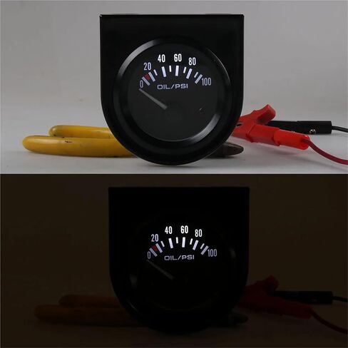 مقياس ضغط الزيت التلقائي 2 بوصة 52 مم عالمي 0-100 رطل لكل بوصة مربعة مع مستشعر أبيض LED للسيارة in Kuwait