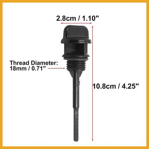 2pcs 18mm Motorcycle Engine Oil Tank Level Gauge Cap Oil Filler Dipstick Black Plastic for GY6 125 Engine Replacement in Saudi Arabia
