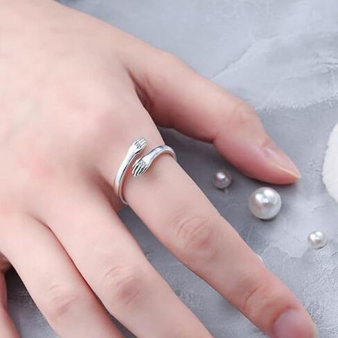 To My Granddaughter Hug Ring For Hope Rings, Inspirational Stainless Steel Engarved With Always With You Message Adjustable Ring for Women Non Tarnish Jewelry Gift for Her Birthday Christmas in Saudi Arabia