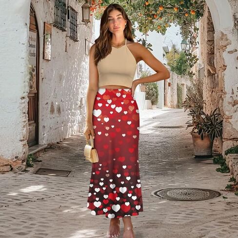 Biyejit Womens Basic Foldable High Waist Long Skirts Regular and Plus Size Maxi Skirts S-2XL in Saudi Arabia