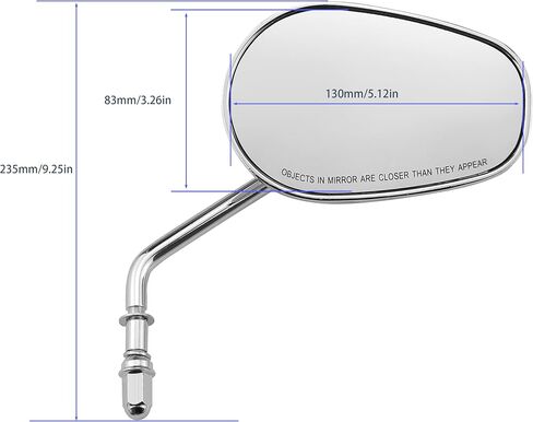 8mm Motorcycle Rearview Mirrors for Harley Davidson Dyna/Softail/Sportster 883&1200/Road Glide/Street Glide/Electra Glide Ultra/Ultra Limited/Tri Glide/CVO/VRSC 1984-2025 (Chrome) in Saudi Arabia