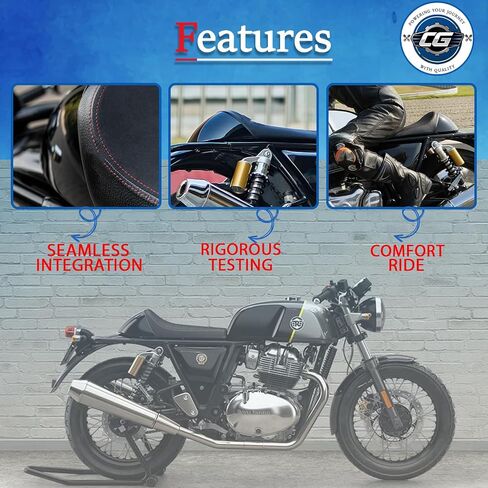 يناسب غطاء مقعد واحد باللون الأسود من Royal Enfield British Racing متوافق مع Continental GT 650 | ملاءمة وتشطيب ممتاز | رقم الجزء 1990425 in Saudi Arabia