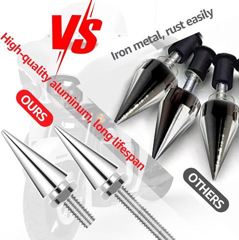 مسامير الزجاج الأمامي من الكروم المتوافقة مع Harley Davidson Touring 2014-2024 Ultra Limited Street Glide Electra Glide in Kuwait