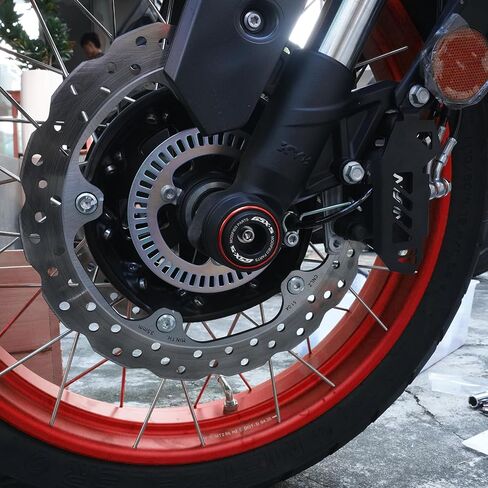 متوافق مع GSXS1000 GSX-S1000 GSXS 1000F 2015-2023 2024 2025 دراجة نارية أمامية وخلفية شوكة المحور المتزلجون واقيات التصادم (أحمر، المحور الأمامي) in Kuwait