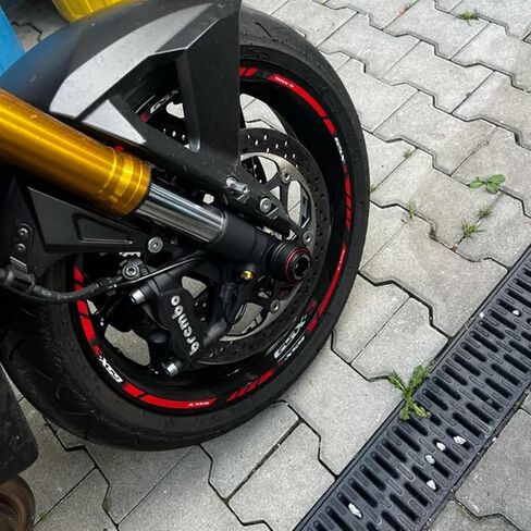 متوافق مع GSXS1000 GSX-S1000 GSXS 1000F 2015-2023 2024 2025 دراجة نارية أمامية وخلفية شوكة المحور المتزلجون واقيات التصادم (أحمر، المحور الأمامي) in Kuwait