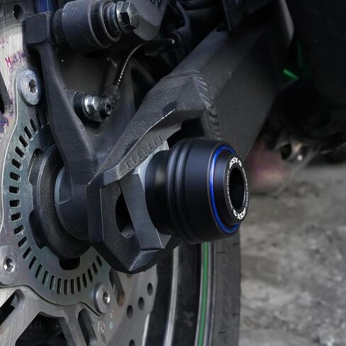 متوافق مع GSXS1000 GSX-S1000 GSXS 1000F 2015-2023 2024 2025 دراجة نارية أمامية وخلفية شوكة المحور المتزلجون واقيات التصادم (أحمر، المحور الأمامي) in Kuwait