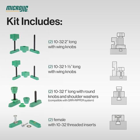 MICROJIG Matchfit DV-HK456X4 مجموعة متنوعة من الأجهزة المتوافقة، أخضر/فضي in Saudi Arabia