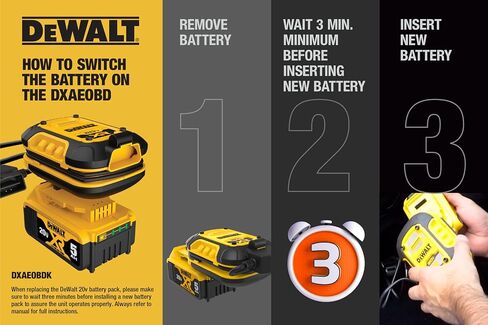DeWalt DXAEOBD Professional 1 Amp Battery Maintainer for Use with 20V DeWalt Lithium Battery Pack in Saudi Arabia