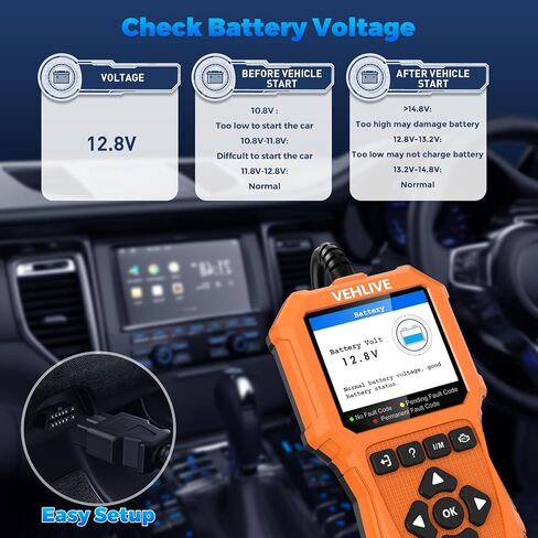 أداة تشخيص ماسحة الضوضاء OBD2 ، تحقق من قارئ رمز سيارة ضوء المحرك مع إعادة تعيين ، اختبار البطارية ، البيانات الحية ، إطار التجميد ، الاستعداد للإدخال/M ، أداة تشخيص ماسحة السيارات لجميع سيارة OBDII بعد عام 1996 in Kuwait