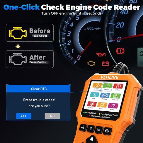 أداة تشخيص ماسحة الضوضاء OBD2 ، تحقق من قارئ رمز سيارة ضوء المحرك مع إعادة تعيين ، اختبار البطارية ، البيانات الحية ، إطار التجميد ، الاستعداد للإدخال/M ، أداة تشخيص ماسحة السيارات لجميع سيارة OBDII بعد عام 1996 in Kuwait