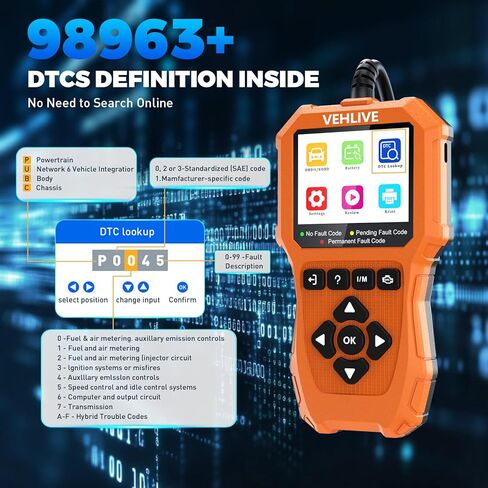 أداة تشخيص ماسحة الضوضاء OBD2 ، تحقق من قارئ رمز سيارة ضوء المحرك مع إعادة تعيين ، اختبار البطارية ، البيانات الحية ، إطار التجميد ، الاستعداد للإدخال/M ، أداة تشخيص ماسحة السيارات لجميع سيارة OBDII بعد عام 1996 in Kuwait
