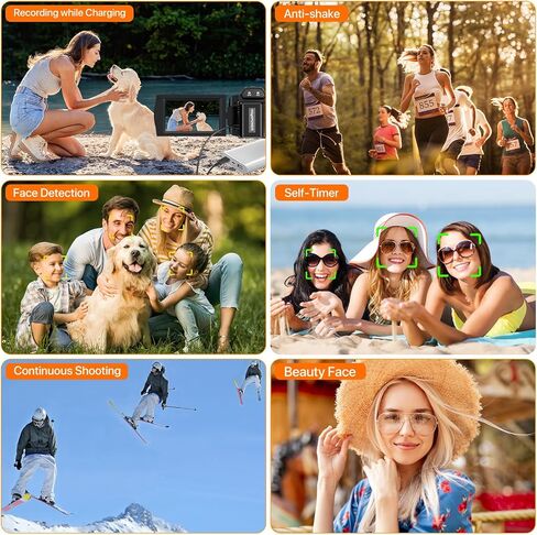 كاميرا فيديو 5K، كاميرا فيديو UHD 48MP واي فاي IR للرؤية الليلية لليوتيوب، كاميرا فيديو تعمل باللمس بتكبير رقمي 16X مع ميكروفون خارجي، غطاء عدسة، مثبت، جهاز تحكم عن بعد، بطاريتان in Kuwait