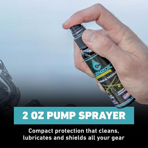 Clenzoil Marine & Tackle 2 oz. Fishing Reel Cleaner & Bearing Lube Spray Bottle | One-Step Cleaner, Lubricant, Protectant [CLP] Cleaning + Lubricating Oil in One Solution in Saudi Arabia