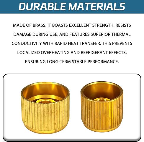 2PCS Brass R134a AC Valve Caps, L&H Marked High & Low Pressure Port Caps Air Conditioning Valves Core Seal, Leakproof for Toyota Honda Nissan Hyundai-Kia Subaru & Some American Cars/Trucks in Kuwait