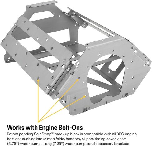 SoloSwap™ BBC Mock Up Engine Swap كتلة طويلة مع رؤوس: خفيفة الوزن، ومتينة، وسهلة التجميع، وخيارات كتلة قصيرة وطويلة، وارتفاعات قابلة للتعديل، مثالية لمقايضة المحرك بنفسك in Saudi Arabia