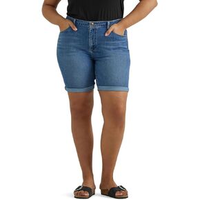 Lee Women's Plus Size Legendary Rolled Denim Bermuda Short