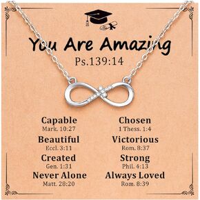 DJWJFJEN Infinity Cross Pendant Necklace Gifts for Women Girls Religious Easter Confirmation Baptism Gifts