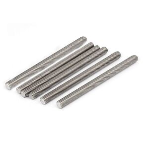 YXQ M5 x 190mm 304 Stainless Steel Rod Fully Right Hand Threads(6Pcs)