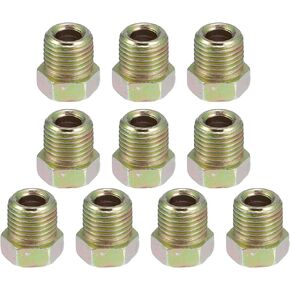 X AUTOHAUX 10pcs Motorcycle Brake Line Tube Fittings 1/2" x 20 UNF for 1/4" Hydraulic Brake Lines Union Durable Brake Pipe Connector