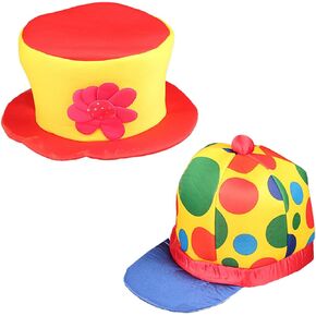 REWANGOING Clown Costume Accessories Set Include Rainbow Wig Hat Clown Nose Bow Tie for Halloween Christmas Carnival