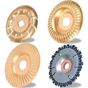 4 قطع قرص نحت الخشب لطاحونة زاوية 4 بوصة أو 4 1/2 بوصة، قرص نحت الخشب المطور 4 1/2 بوصة، قرص سلسلة طاحونة الأسنان 22، ملحق مطحنة النجارة لتلميع قطع الخشب in Kuwait