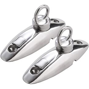 Necmetu 2 Pcs Quick Release Fender Hangers Marine Fender Holder 316 Stainless Steel Fender Hanger Set,Pontoon Rail Fender Hanger Boat Rail Fender Hangers,Bimini Top Deck Hinge,Swivel Side Mount Hinge
