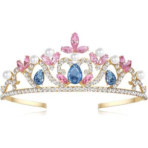 WUYYFAL Princess Crown, Party Crown, Princess Tiara, Birthday Crown, Crown Headband, Hair Accessories Girls Halloween Dress up Gifts