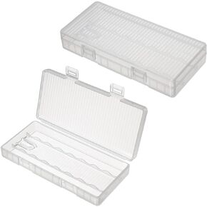 Heyiarbeit Battery Organizer Box PP Battery Storage Case Battery Holder Storage for 9V Carrying Battery Transparent 5Pcs