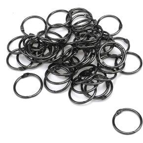 1.2 Inch (50 Pcs) Book Binder Rings Dark Grey Loop Book Loose Leaf Binders Keychain Key Rings Home Decoration Binder Rings DIY Loose Leaf Binders Photo Album Loose Leaf Binders