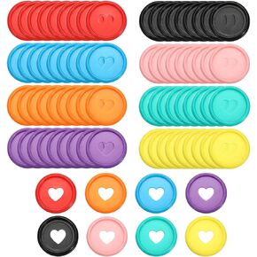 PATIKIL 24mm Plastic Book Binding Discs, 80 Pack Discbound Expansion Discs Heart Binder Rings for DIY Notebook Planner, Assorted Colors