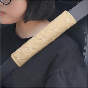 AICEL 2 Pcs Car Seat Belt Cover, PU Leather Seatbelt Strap Covers, Breathable Soft Shoulder Pad Protector, Comfortable Protect Your Neck, Four Seasons Universal Auto Accessories