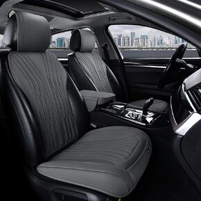 أغطية مقاعد السيارة الأمامية من الجلد الوردي من BWTJF، عبوتان من واقيات السيارات العالمية بدون جوانب للمقاعد الأمامية مع جيب تخزين وأغطية وحدة التحكم المركزية، متوافقة مع 95% من السيارات (سيدان/SUV/بيك أب/شاحنة) in Kuwait