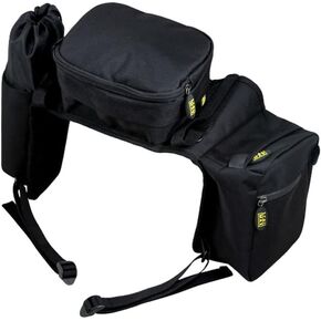 TrailMax Compact English Pommel Pocket Horse Saddlebag with Water Bottle Sleeve for Trail Riding, Works with English, Endurance & Australian Saddles