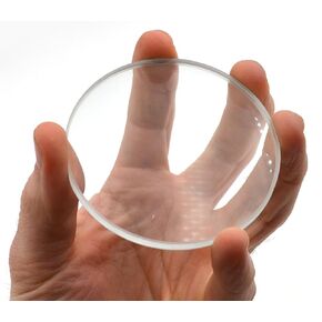 EISCO Double Concave Lens, 500mm Focal Length, 3" (75mm) Diameter - Spherical, Optically Worked Glass Lens - Ground Edges, Polished - Great for Physics Classrooms
