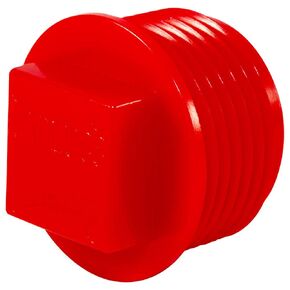 Caplugs P-128 P Series – Plastic Threaded Plug for NPT/NPS Pipe Fittings, 140 Pack, Red HD-PE, Thread Size NPT 1-1/2" Tapered & Straight, Temporary, Thread Protection, Leak Prevention (99191163)