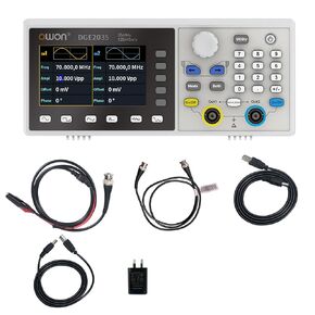 OWON DGE2035 Portable Generator Arbitrary Waveform,3.6 inch LCD Display Dual Channels 35MHz Frequency Output Max 125MSa/s Sample Rate with 14 Bits Waveform Generator,150 Built-in Arbitrary Waveforms