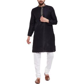 Sojanya (Since 1958, Men's Emerald Green Jacquard Silk Kurta & Churidaar Pyjama
