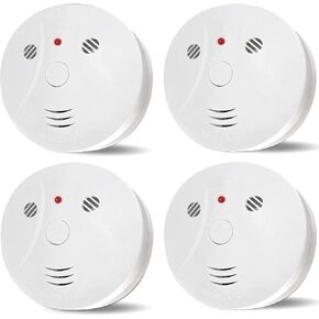 4 Pack Combination Smoke and Carbon Monoxide Detector Battery Operated, Travel Portable Photoelectric Fire&Co Alarm for Home, Kitchen