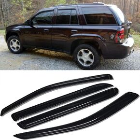 Wensdy 4pcs Side Window Wind Deflectors,Outside Mount Shade Sun rain Guards,Dark Smoke Visors for 2004-2012 Chevy Colorado/GMC Canyon Crew Cab 94133