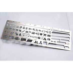 Fascola 1PC New Stainless Steel Stencil Hollow Ruler Web Interface UI Design Paper Prototype Accessory Stationery Bookmark Creative Gift in Kuwait