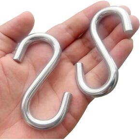 AMZFULY 304 Stainless Steel S Hooks Heavy Duty,Outdoor Rust-Free Strong Industrial Grade Quality Utility Hooks 3.2 Inch /2 Pack