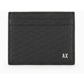 A | X ARMANI EXCHANGE Men's Armani Exchange Debossed Card Case Nero-Black, One Size, Small
